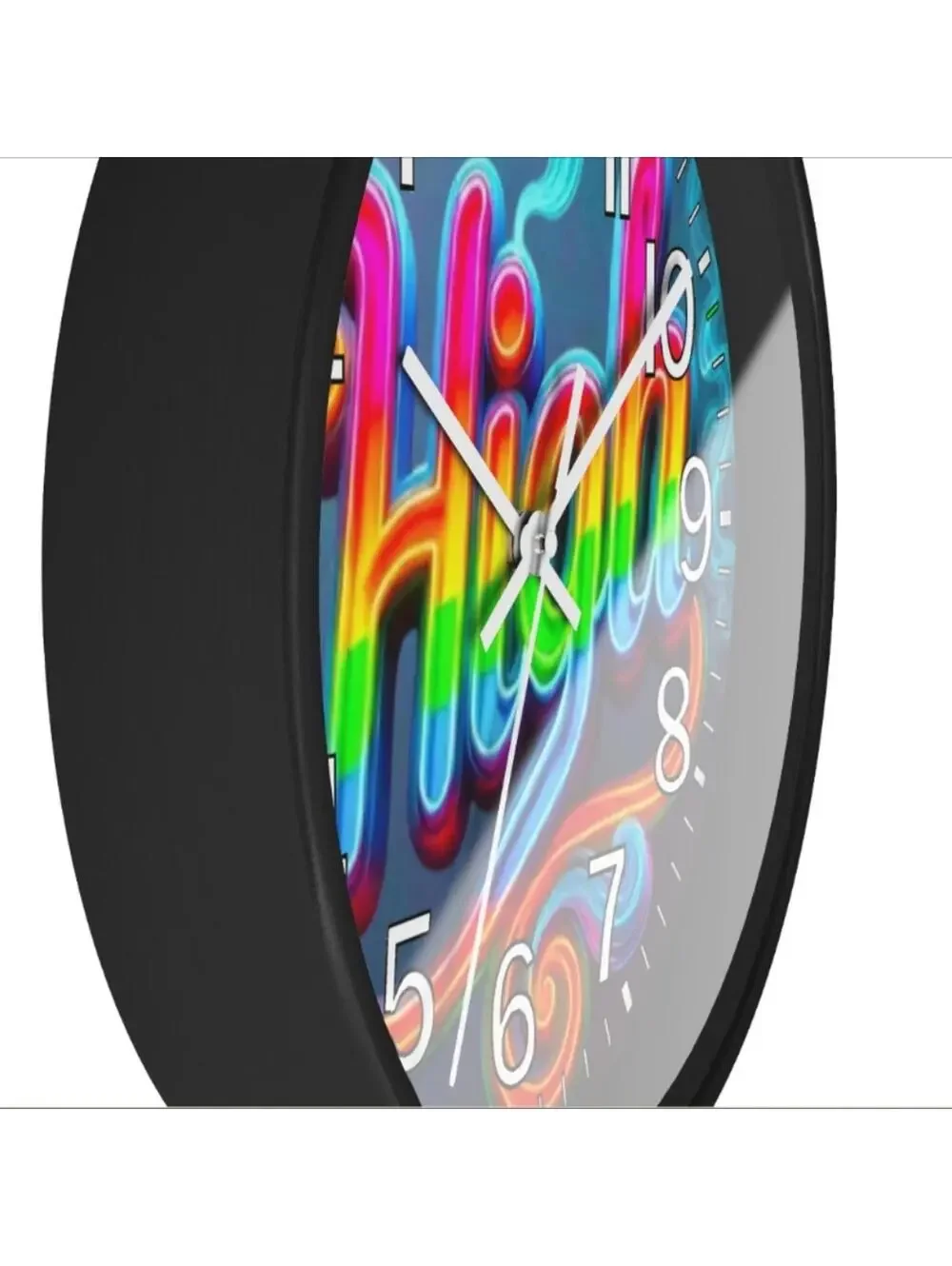 REVERSE TICKING CLOCK GOOD LEAF HIGH Black Light Glow In The Dark Wall Clock New